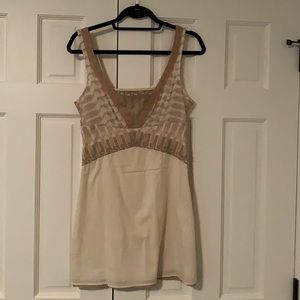 Free People, size 2, embroidered tan dress